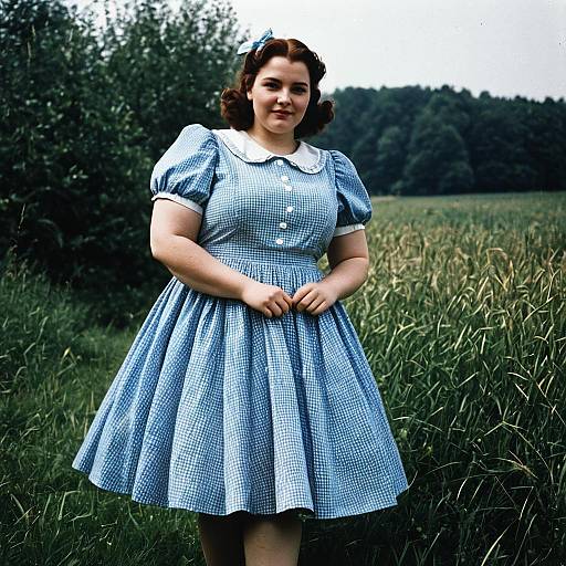 Plus Size Woman in Blue Dress