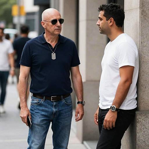 Urban Encounter: Two Men on Street