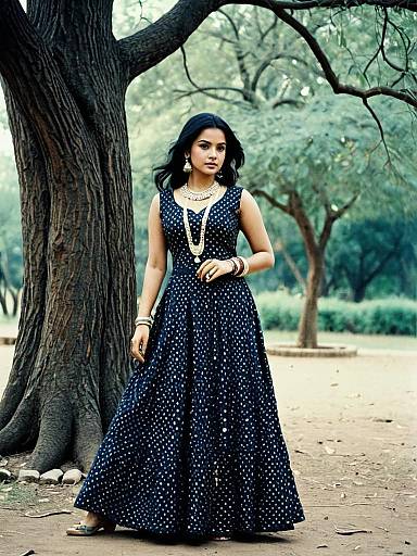 Woman in Traditional Dress Outdoors