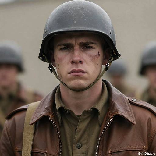 Young Soldier Portrait with Helmet