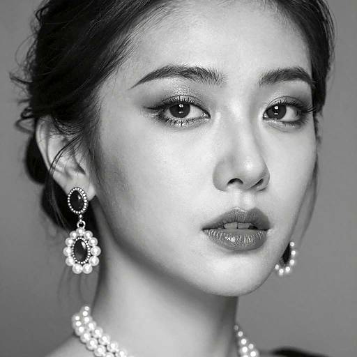 Elegant Black and White Portrait of Woman