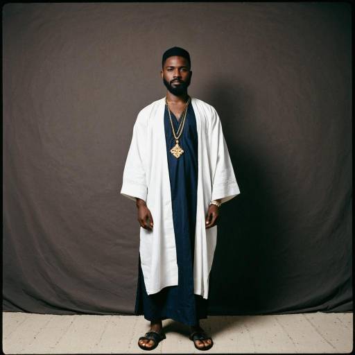 Traditional Nigerian Man in Robe and Jewelry