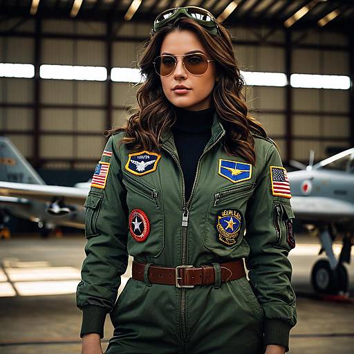 Photorealistic Female Aviator in Costume