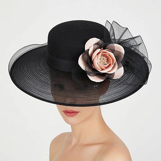 Elegant Woman in Sisal Crown Hat