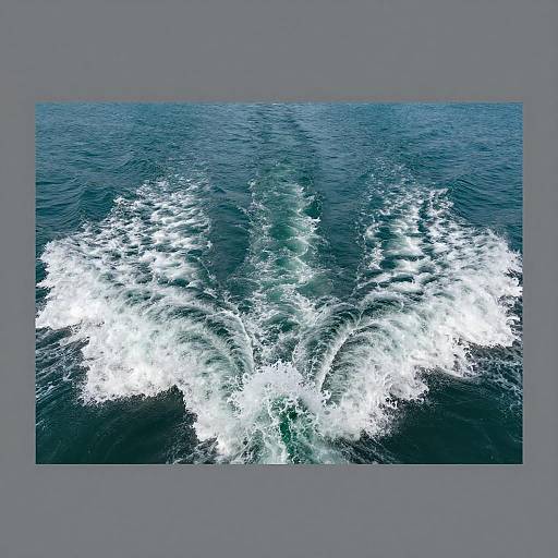 Boat Wake on Turquoise Ocean