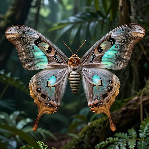Photorealistic Moth Goddess in Jungle