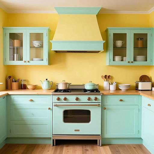 Wes Anderson Inspired Pastel Kitchen