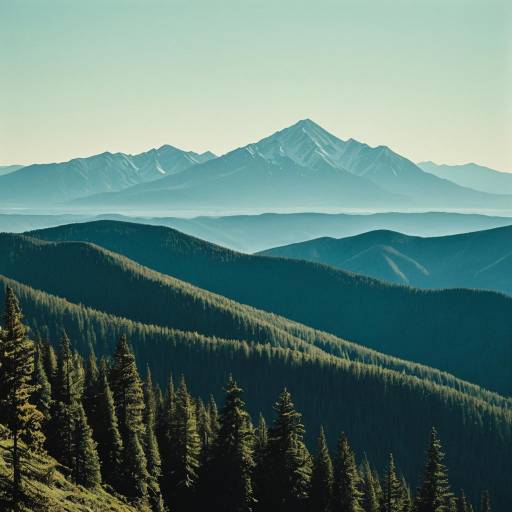 Layered Mountain Ridges with Forest Layered Mountain Ridges with Forest