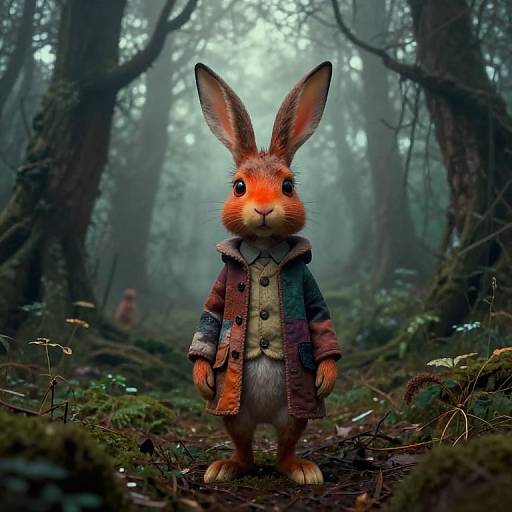 Whimsical Eerie Basil Stag Hare