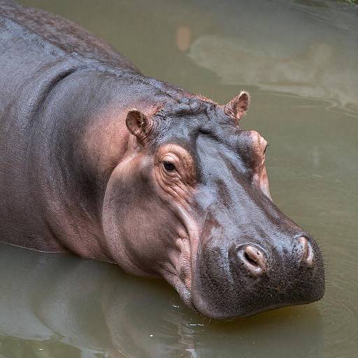 Large Hippo in Murky Water Photography