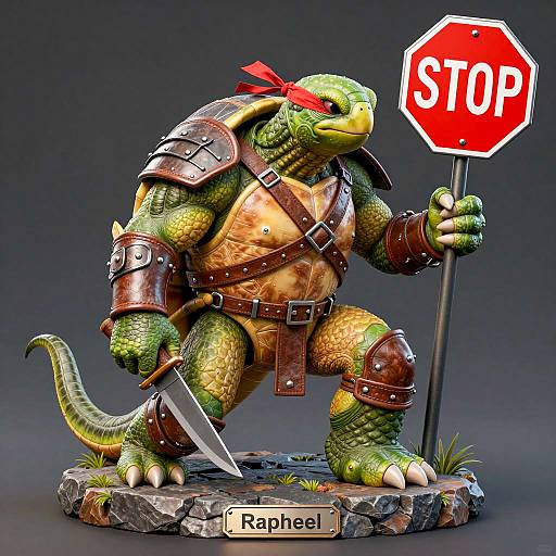 Realistic Sculpture of Raphael the Turtle