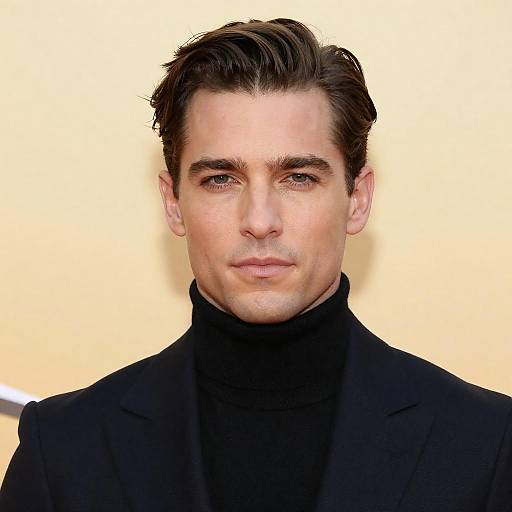 Handsome Man in Black Turtleneck Portrait