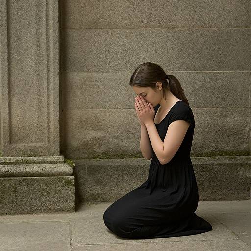 Solitary Prayer Amid Ancient Stones
