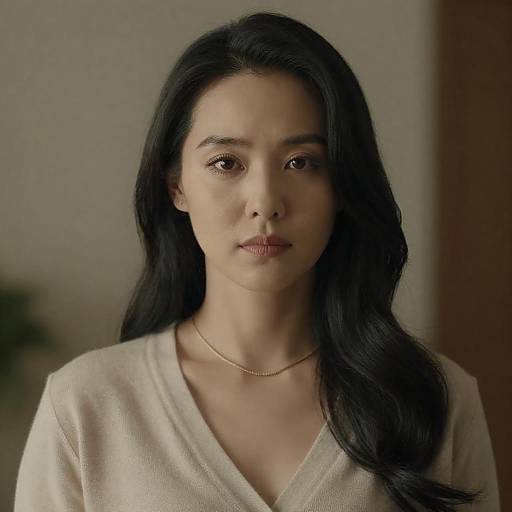 Portrait of Woman with Long Black Hair