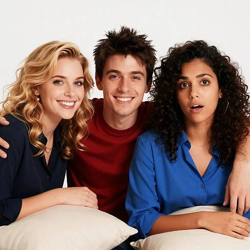 Cheerful Group Portrait on White Background