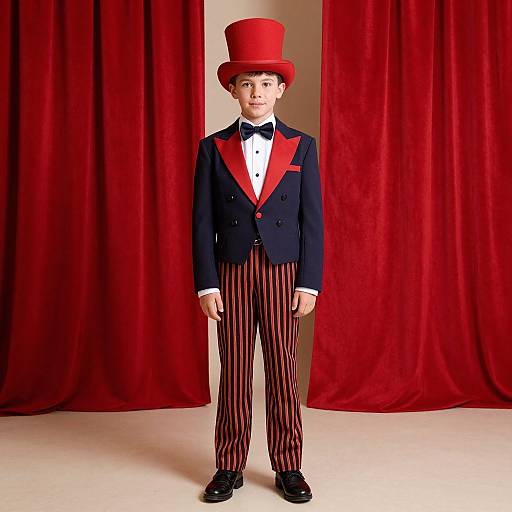 Adult Circus Ringmaster in Striped Suit