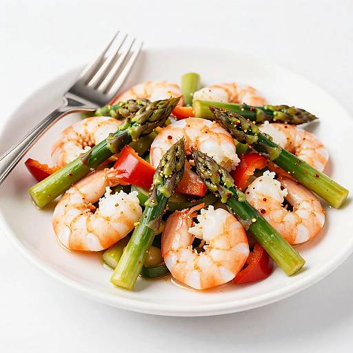 Shrimp and Asparagus Salad with Bell Peppers