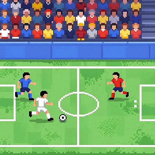Pixel Art Intense Soccer Match