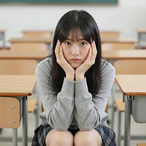 Asian Woman in Classroom Portrait