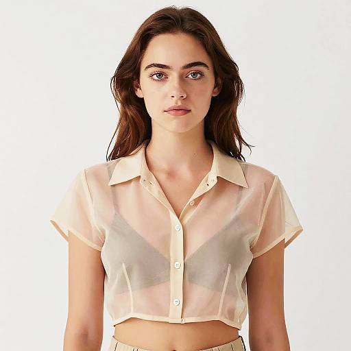 Stylish Young Woman in Summer Chiffon Top