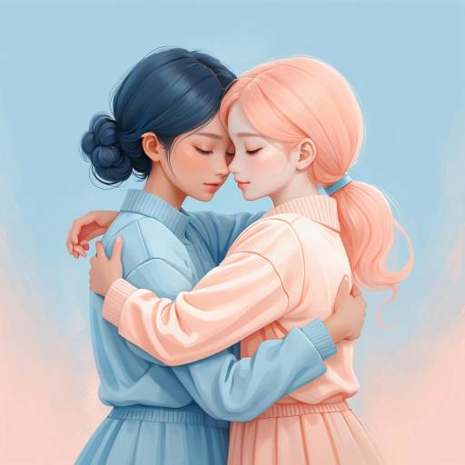 Tender Embrace Between Two Women