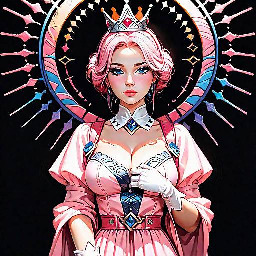 Regal Pink Dress Princess on Black