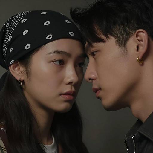 Intimate Close-up of Two People