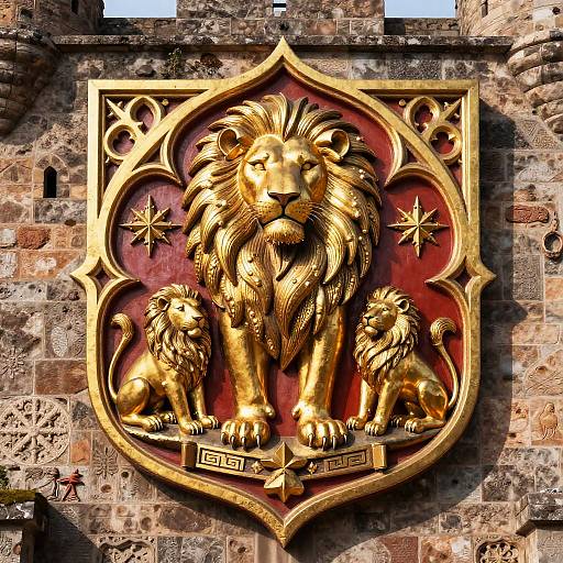 Vibrant Lion Family Crest Design