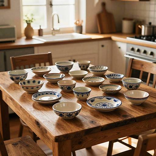Cozy Rustic Kitchen with Vintage Ceramics