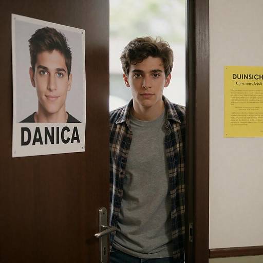 Young Man by a Partially Open Door