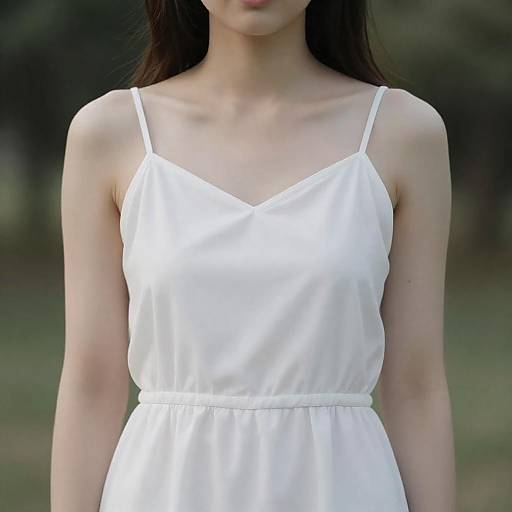 Woman in White Dress Upper Body Portrait