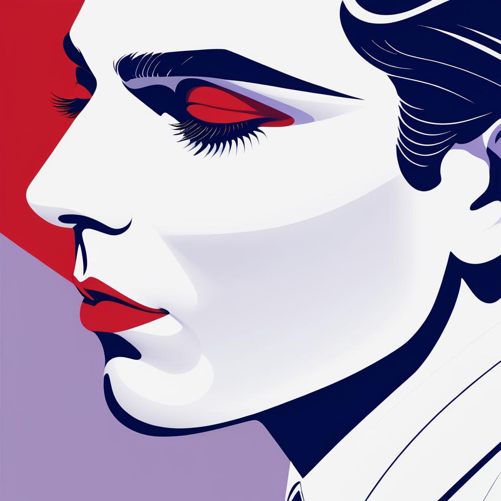 Elegant Minimalist Art Deco Portrait