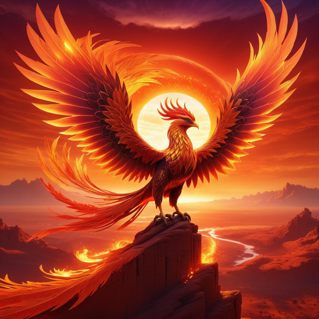 Majestic Phoenix in Fiery Fantasy Heights