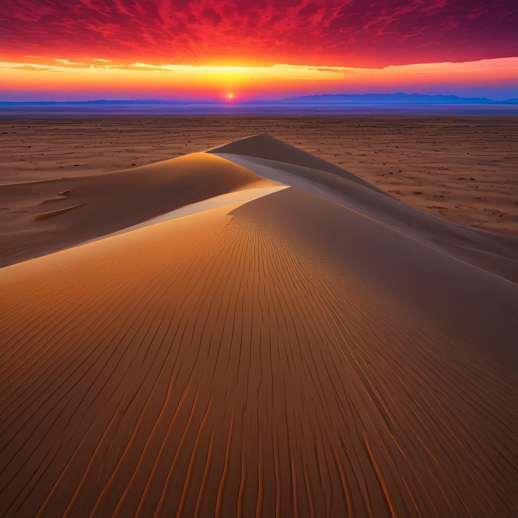 Vibrant Desert Landscape at Twilight