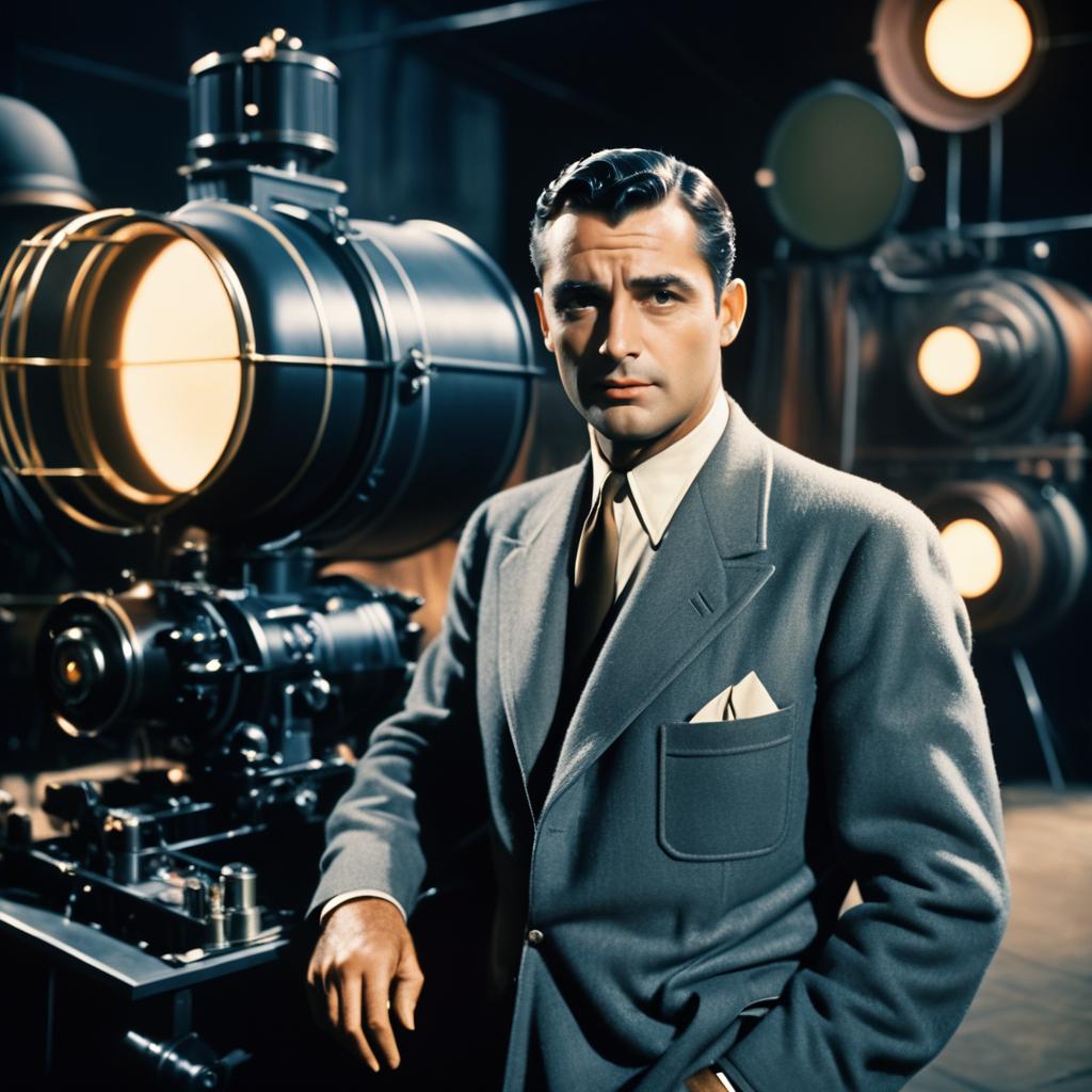 Cary Grant in a Vintage Dieselpunk Scene