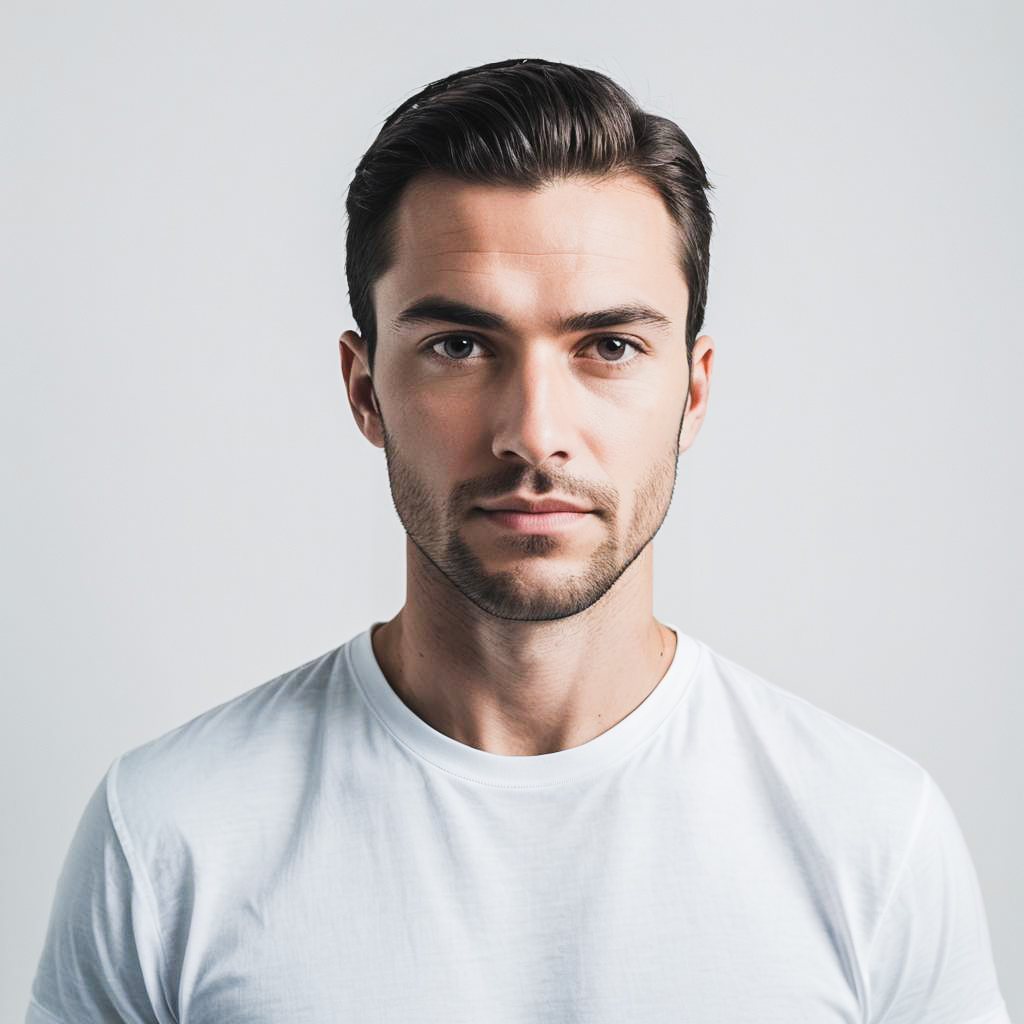 Striking Studio Portrait of a Strong Man