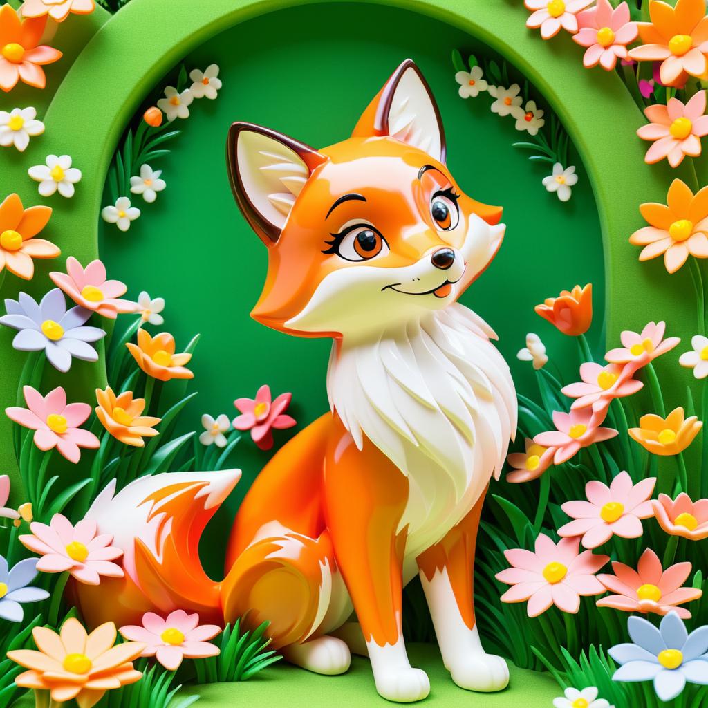 Playful Fox Manga Cover in Garden