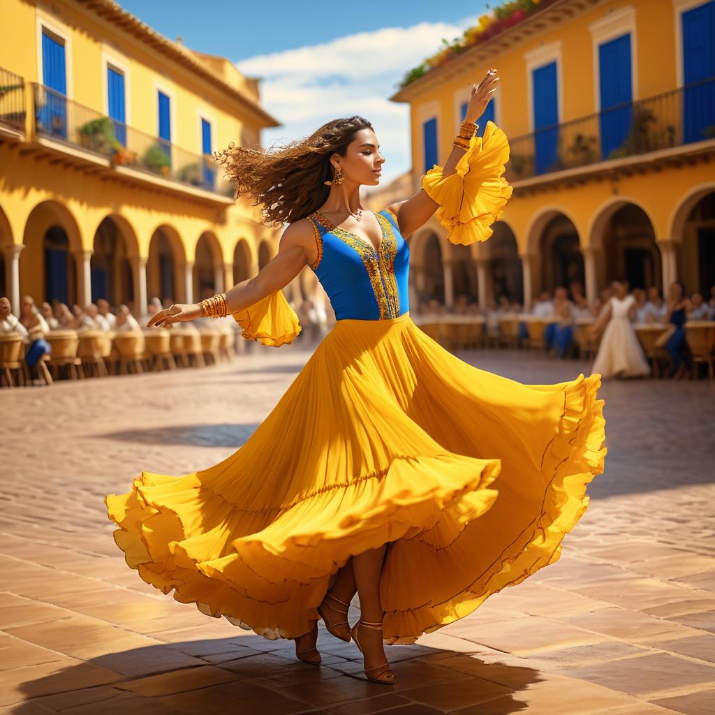 Vibrant Spanish Flamenco Dance in Plaza