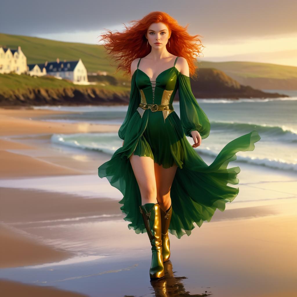 Irish Fairy at Dingle Beach in Evening