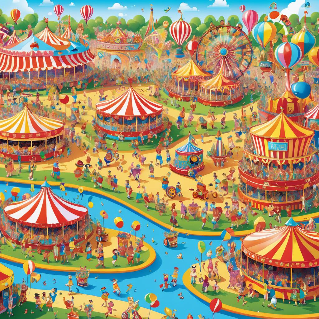 Whimsical Carnival Adventure Illustration