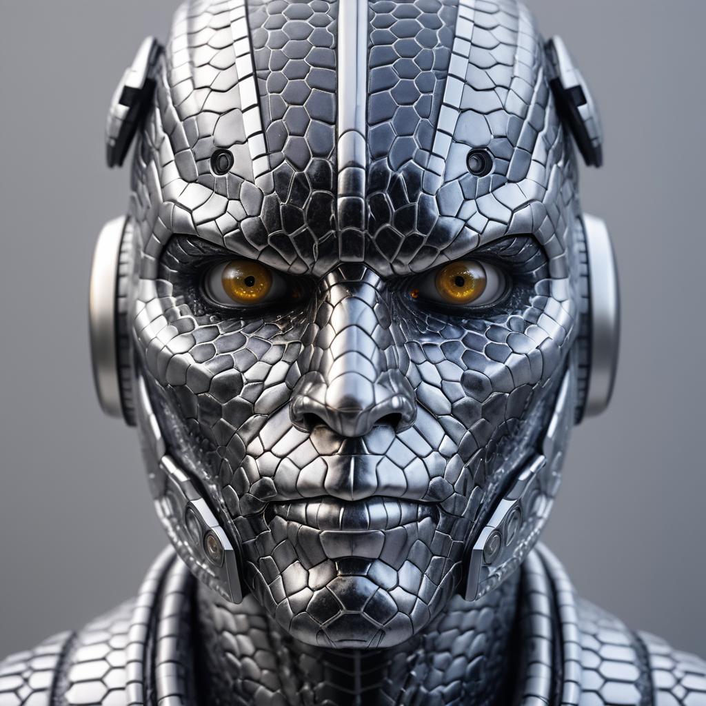 Hyperrealistic Snake Skin Robot Portrait