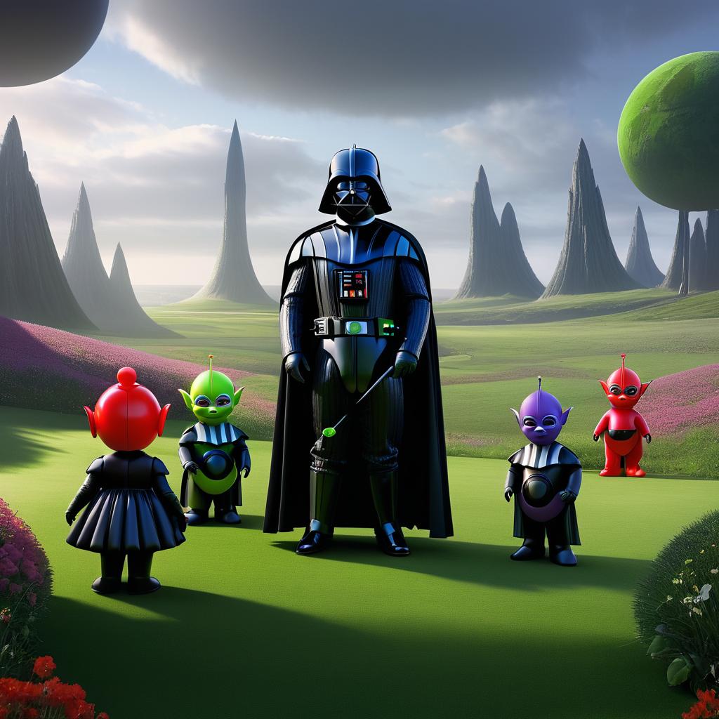 Darth Vader Meets Teletubbies in Art