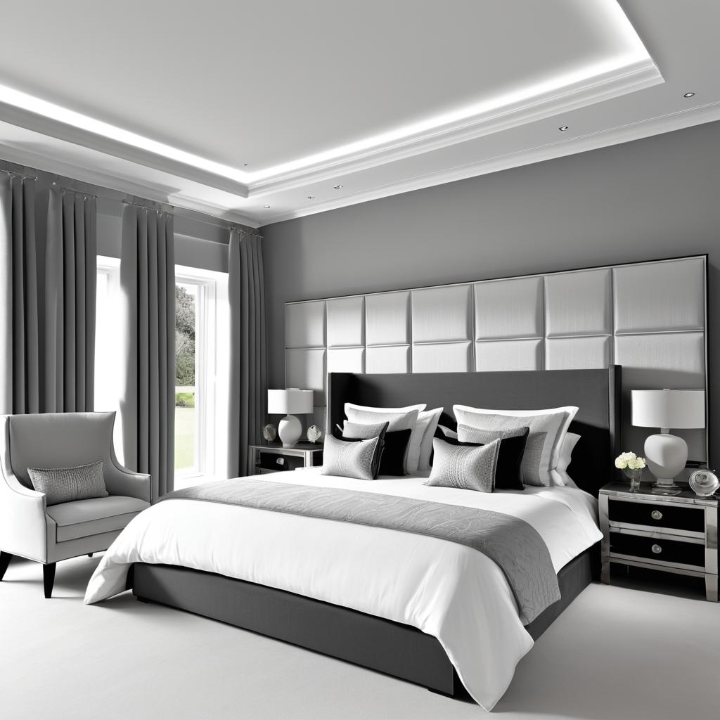 Elegant Monochrome Master Bedroom Design