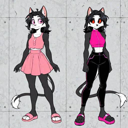 Anthropomorphic Furry Characters in Pink Outfits