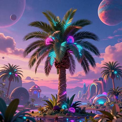Futuristic Palmino Palm in Alien Landscape