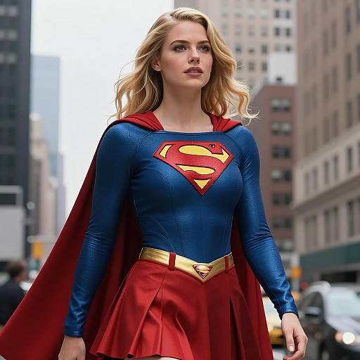 Photorealistic Supergirl in Metropolis