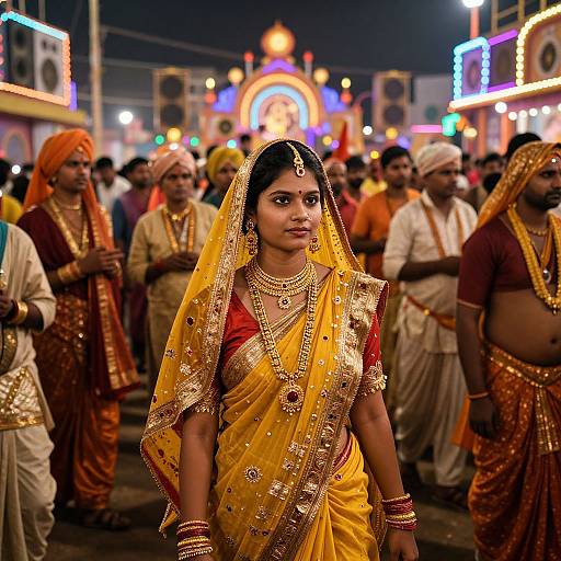 Vibrant Kumbh Mela Pilgrimage Scene