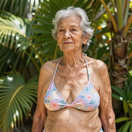Grandma in Pastel Bikini Portrait