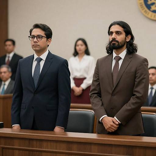 Courtroom Photo: Two Men at Bench