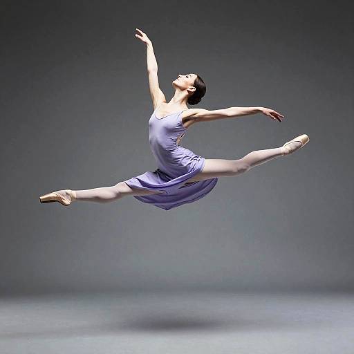 Ballerina in Lavender Dress Airborne